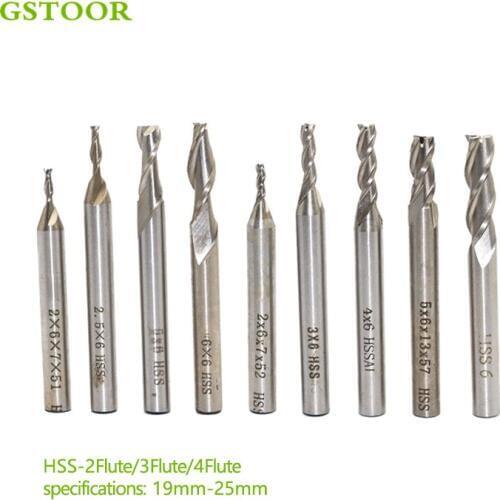 1PC HSS End Mill 19mm 20mm 21mm 22mm 24mm 25mm 2Flute 3Flute 4 Flute Cutter CNC Bit Milling Cutter