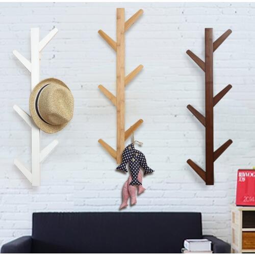 Creative Bamboo Wooden Hanging Hook Hanger Hanging Branch Shape Clothes Racks Hook Sitting Room Accessories