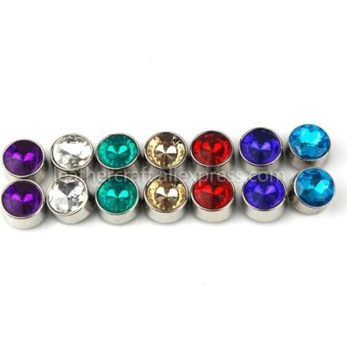 10pcs Metal Crystal Clear Synthetic Rhinestone Rivets Nail Studs Leather Crafts Bag Garments Phone Case Decor Accessories Parts