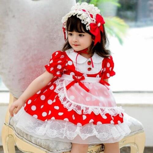 Miayii Baby Clothing Spanish Vintage Lolita Ball Gown Lace Print Birthday Party Easter Eid Princess Dress For Girls A57