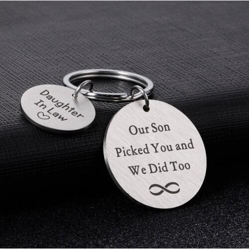 Trendy Keychain for Love Family Key Chain Accessories Cute Birthday Christmas Special Gift Daughter In Law Bag Car Key Ring