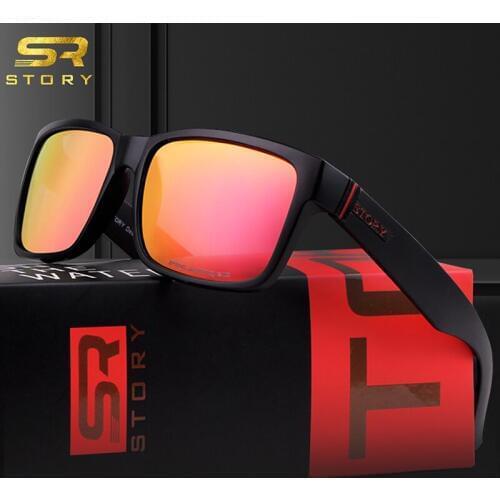 STORY 2020 Men Sunglasses Polarized Driving Fishing Brand Design Cool Shades Mirror Lens Square Sun Glasses Male Outdoor Sport