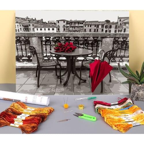 Landscape Printed 11CT Cross Stitch Kit Embroidery DMC Threads Handiwork Knitting Painting Handmade Promotions Floss