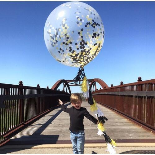 Jumbo Confetti Balloons Confetti Stuffed Balloons 3ft/36" Balloons Baby Shower Wedding Birthdays Party Decorations Globals