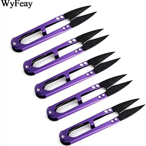5Pcs/Lot Thread Scissors U Sewing Spring Embroidery Thrum yarn scissors cross stitch tailor U-cut head thread cutter Supplies
