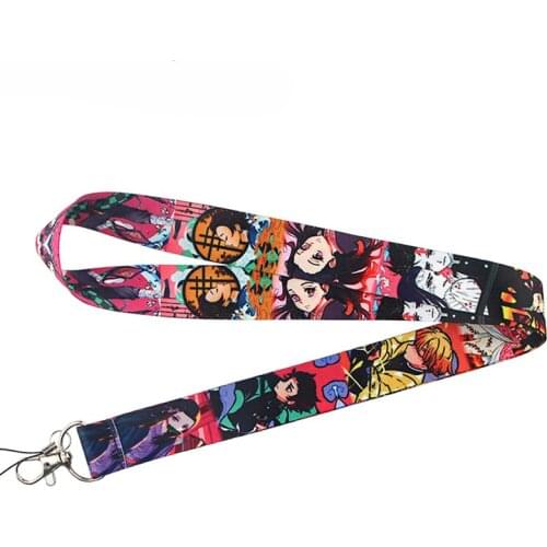 ZF679 1pcs Anime Neck Strap Lanyards ID Badge Card Rope Chain Anime Lovers Necklace Phone Gym Strap Webbing Necklace Gift