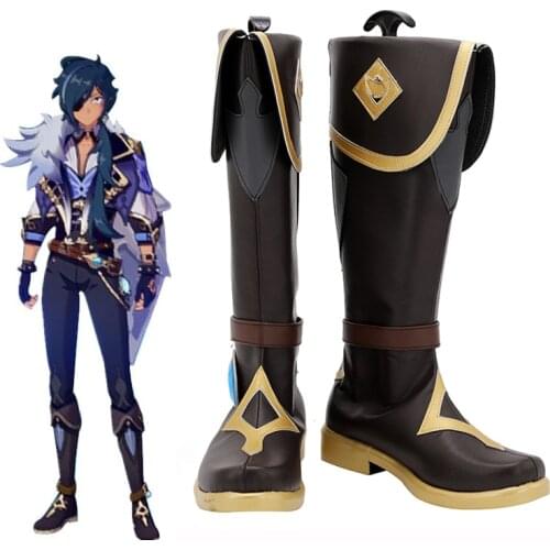 Genshin Impact Kaeya Game Cosplay Shoes Boots Halloween Costume Accessories Custom Made