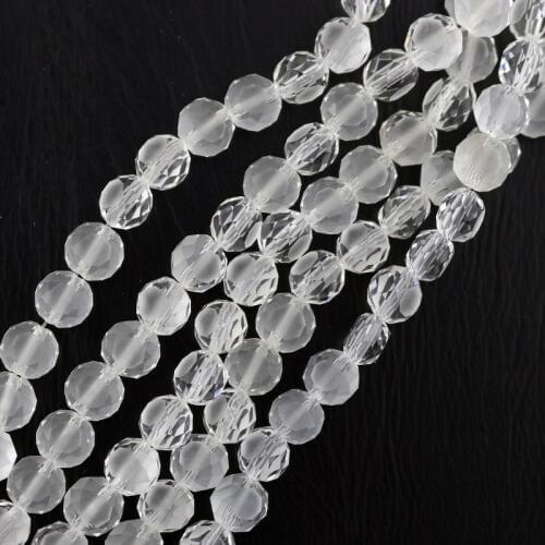 Wholesale 710pcs Clear White Bread Glass Beads 10mm Faceted Crystal Charm Loose Bracelet DIY Beads Jewelry Accessories
