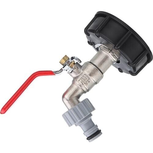 IBC Tank Adapter S60X6 To Brass Faucet 1/2" Replacement For Home Valve Fitting Parts Garden Water Connectors Joint Mouth Hose