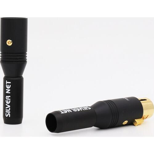 24K Gold Plated Microphone audio Pailic Silver Net XLR Male Female Plug Adapter