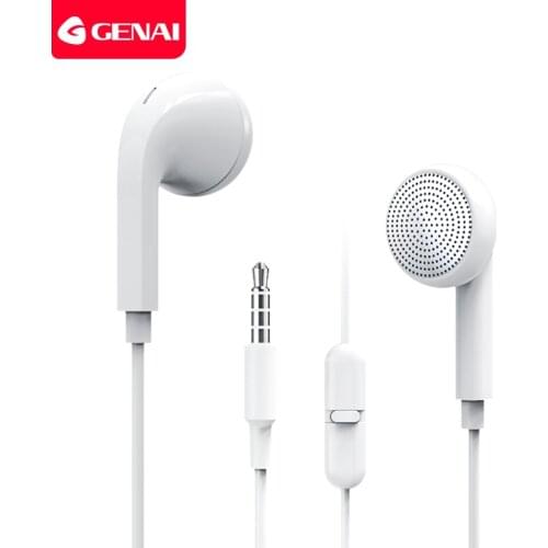 Genai Wired Earphones For Phone with Mic Stereo Sound Headset Earbuds Sport Bass Headphones 3.5mm Jack For iPhone Huawei Xiaomi