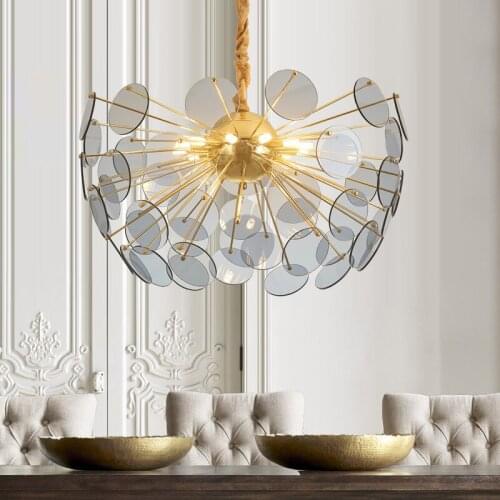 Postmodern Luxury Chandelier Creative Designer Bedroom Dining Room Childrens Room Hanging Lights Gray Glass Home Led Fixtures