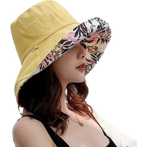 2020 anti-UV wide Brim Cotton linen Sun Hat For Women Vacation Summer Panama Beach Visor cap