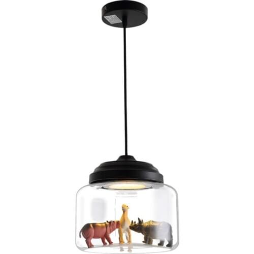Nordic children bedroom pendant lamp modern lamps for living room personality creative animal glass lamp kitchen light fixture