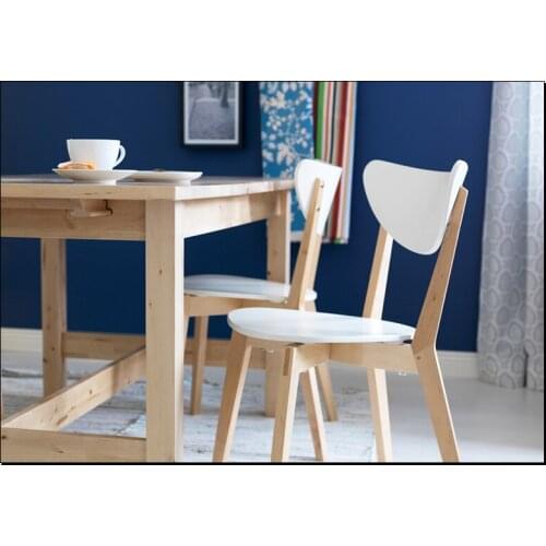 Nordic Solid Wood Chair Modern Simple Negotiation Chair Family Restaurant Dining Chair White Back Chair Creative Leisure Chair