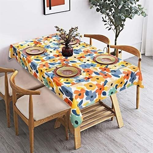 Flower Tablecloth Spring Summer Watercolor Rectangular Table Waterproof Outdoor Interior Decoration