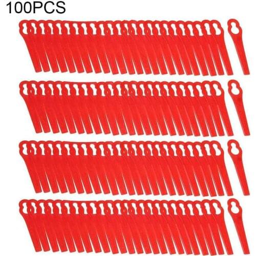 100PCS 12*7mm Plastic for Cordless Grass Trimmer Blade Replacement Blades Lawn Mower Blades Cutter Pendants Gardening Tool