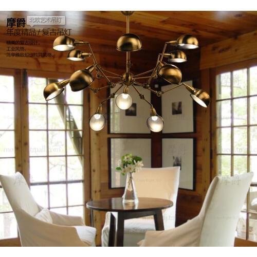 Modern Led Loft Retro Industrial Spider Chandelier Restaurant Bar Lustre Home Lighting Long