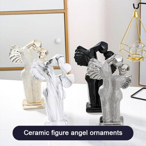 Modern ceramic figures kissing angel decorations home creative living room desktop decoration ceramic crafts home decorations