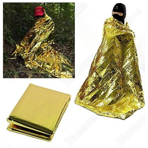 Rescue emergent blanket survive thermal mylar lifesave first aid kit treatment camp warm heat dry keep foil bushcraft outdoor