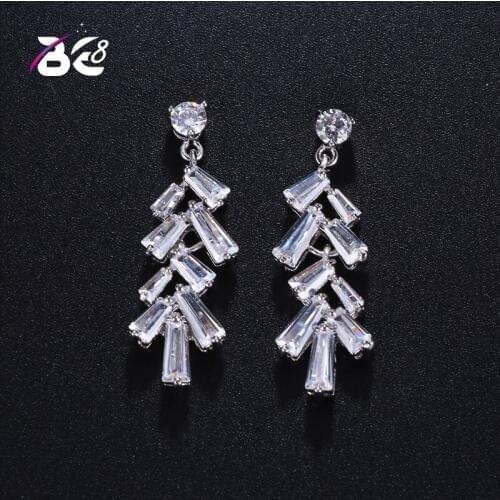 Be 8 Vintage Firecracker Beads AAA+ Zirconia Earrings for Women Fashion Bride Long Dangle Earrings E386