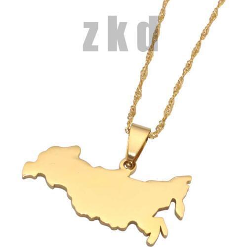 Zkd Russian Federation map stainless steel pendant necklace , country map Russia jewelry