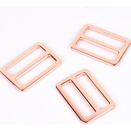 1 1/4inch Rose Gold Tri-Glides Slider Adjustable Buckle For Bag Making--2pcs