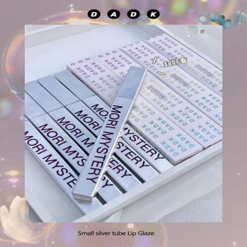 1 Pcs Small Silver Tube Lip Glaze Matte Long-lasting Lipstick Waterproof No Fading Lip Gloss Woman Makeup Cosmetics TSLM1