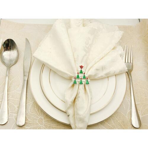 100/PCS hotel napkin button western restaurant Christmas tree napkin ring napkin ring mouth cloth ring