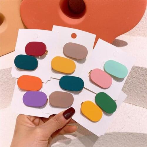 2PCS Hair Pins For Girls Candy Color Hair Clips Hair Accessories Kids Hair Grips Barrettes Kids Hair Wear Hairpins Headwear