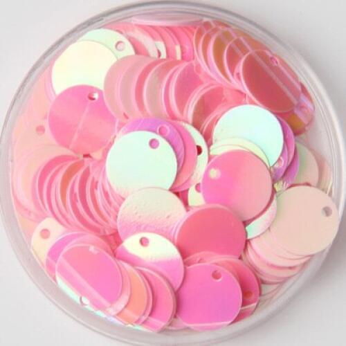 2000pcs 10mm Round Sequins PVC Flat Paillette Side Hole Sewing,Wedding Craft,Women Kids DIY Garment Accessory Pink AB Confetti