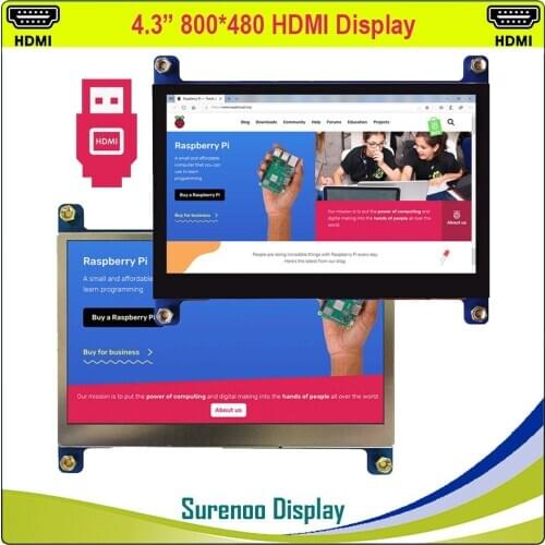 4.3" 4.3 inch 800*480 TFT HDMI USB Capacitive Touch Panel LCD Module Display Monitor Screen for Raspberry Pi