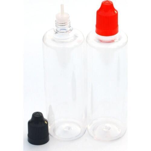 50pcs PET Dropper Bottle Empty 100ml Clear Plastic Bottle With Childproof Cap e Liquid Bottle