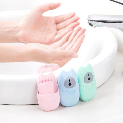 50PCS Disposable Paper Soaps Scented Slice Sheets Boxed Soap Papers Home Travel Portable Hand-washing Skin Care Mini Soap Papers