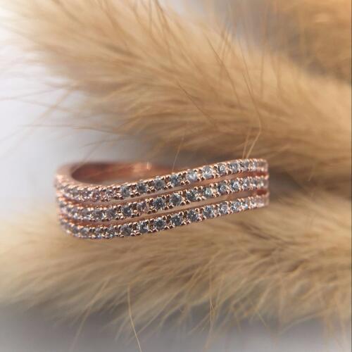 AAA Zircon Engagement Rings for women Rose gold color Wedding rings female anel Austrian Crystals Jewelry top quality