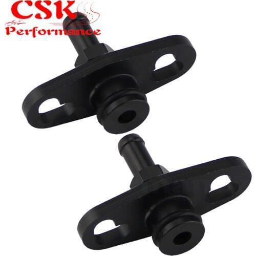 2 Pcs Fuel Rail Adapter With 6mm Tail Fits For Mitsubishi Evo 1 2 3 ECLIPSE DSM Black