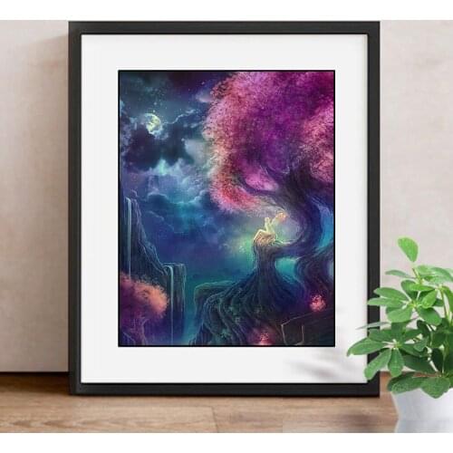 5D Diamond Painting Landscape Tree Diamond Embroidery Angel Full Drill Square Picture Of Rhinestone Decoration Home