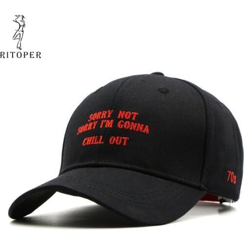 RITOPER Embroidery Baseball Cap Unisex Letter Caps Womens Hat Solid Men Baeseball Hat Couple Outdoor Sports Sunscreen Caps New