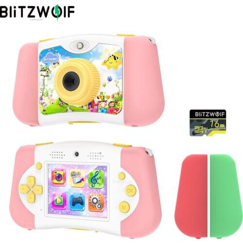 BlitzWolf BW-KC1 Kids Camera 2.4 Inch 1080P Video HD Selfie Portable Digital Game Camera for Girls and Boys Birthday Christmas