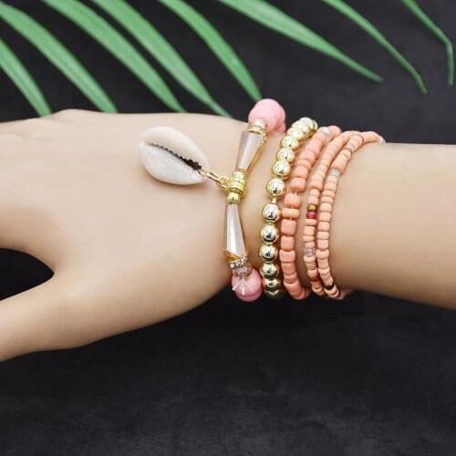 Bohemian Shell Tassel Bracelet Ethic Beach Bohemian Statement Rope Chain Woven Bracelet for Women Wedding Party Jewelry