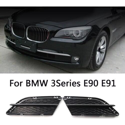 Center Lower Front Bumper Grille Fit Fog Light Grille Bezel Bumper for BMW 3 Series E90 E91