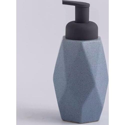 Bathroom Soap Dispenser, 440Ml Ceramic Shower Gel Bottle Handmade Soap Bottle Nordic Foam Milk Hydraulic Bottle
