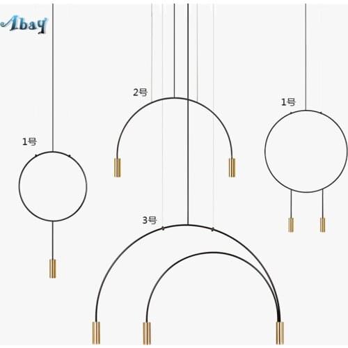 Designer Nordic Arched Line Pendant Lights Modern Restaurant Lamps Living Room Bedroom Kitchen Study Geometry Hanging Fixtures