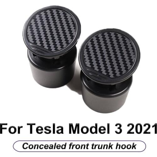 For Tesla Model 3 2021 Concealed Front Trunk Hook Bag Hook Storage Organization Interior Accessories Modification Decoration