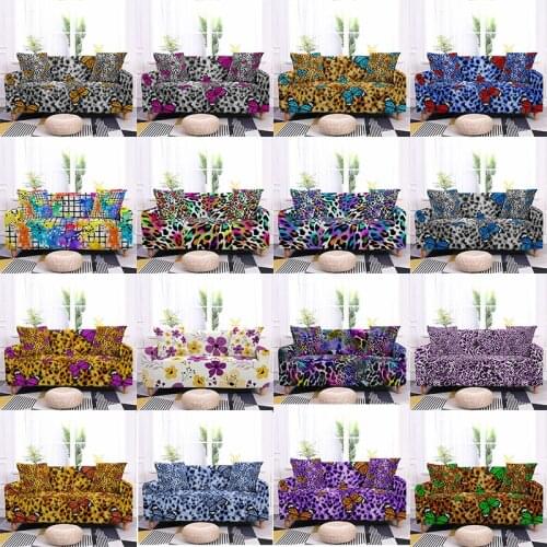 Butterfly Elastic Sofa Cover Stretch Polyester Loveset Couch Cover All-inclusive Sofa Slipcover 1/2/3/4 Seater