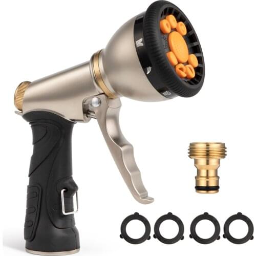 Inkbird High Pressure Watering Gun Garden Hose Nozzle Rust-Proof Powerful Sprayer for Garden Watering Car House Cleaning Cleaner