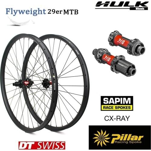 HULKWHEELS DT Swiss 240 36T 29er Carbon MTB Wheels XC AM Wheelset Japan Toray Carbon Rim Super Light Weight Rim bicycle wheel