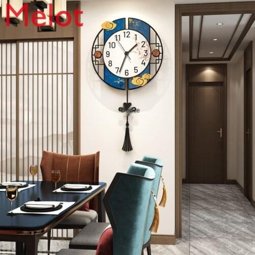 Creative New Chinese Clock Wall Clock Living Room Simple Home Fashion Mute Wall Clock Chinese Style Home Pocket Watch Durable