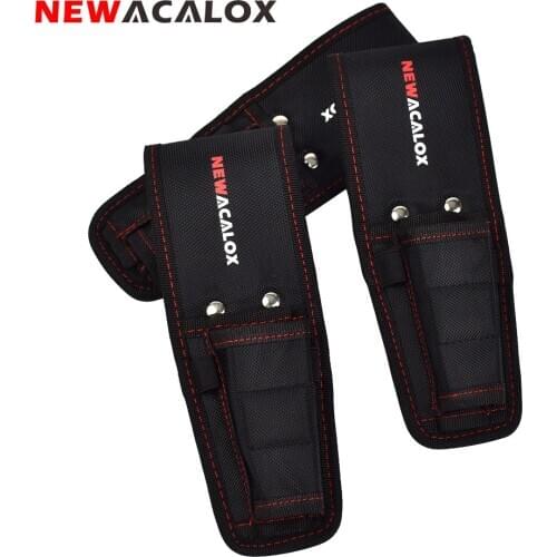 NEWACALOX Magnetic Waist Belt Tool Bag Pockets Electrician Storage Bags Organizer Carrying Pouch Pocket Case for Pliers/Hardware