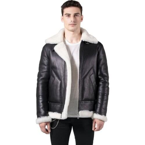 Sheepskin Coat Men Real Fur Jacket 2021 New Warm Shearling Coat Fashion Casual Bomber Jacket
